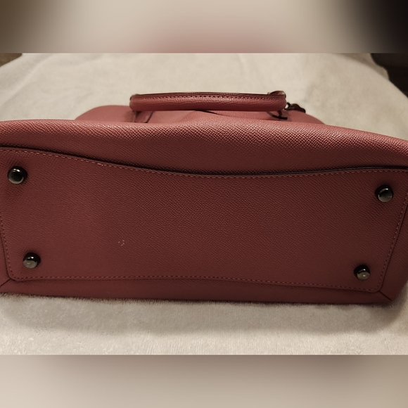 Authentic Rose Pink Leather Coach Large Satchel - Picture 5 of 8